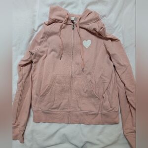 Pure Barre By Spiritual Gangster Zip Front Pink Hoodie Medium